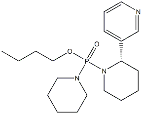 3-[(2S)-1-[ブトキシ(ピペリジノ)ホスフィニル]ピペリジン-2-イル]ピリジン 化学構造式