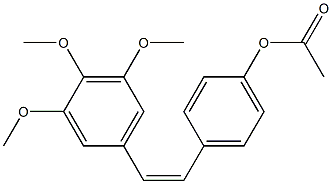 (Z)-3,4,5-トリメトキシ-4'-アセトキシスチルベン 化学構造式