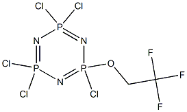 2,4,4,6,6-ペンタクロロ-2-(2,2,2-トリフルオロエトキシ)-1,3,5,2,4,6-トリアザトリホスホリン 化学構造式