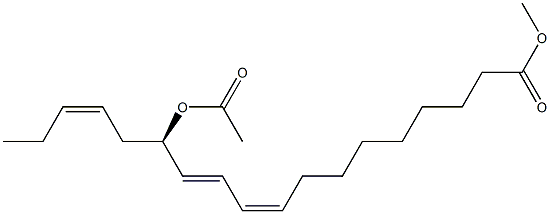 (9Z,11E,13R,15Z)-13-アセトキシ-9,11,15-オクタデカトリエン酸メチル 化学構造式