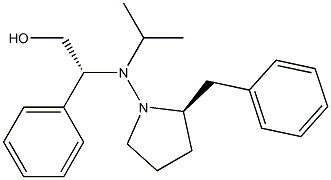 (2R)-2-Benzyl-1-[N-isopropyl-N-[(1R)-2-hydroxy-1-phenylethyl]amino]pyrrolidine Struktur
