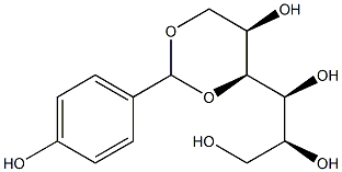 1-O,3-O-(4-ヒドロキシベンジリデン)-L-グルシトール 化学構造式