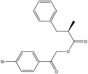 [R,(-)]-α-メチルヒドロけい皮酸p-ブロモフェナシル 化学構造式