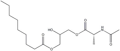 1-[(N-アセチル-D-アラニル)オキシ]-2,3-プロパンジオール3-ノナノアート 化学構造式