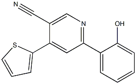 2-(2-ヒドロキシフェニル)-4-(2-チエニル)ピリジン-5-カルボニトリル 化学構造式