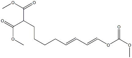 (7E,9E)-2-メトキシカルボニル-10-(メトキシカルボニルオキシ)-7,9-デカジエン酸メチル 化学構造式
