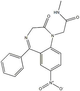 2,3-Dihydro-2-oxo-7-nitro-5-phenyl-N-methyl-1H-1,4-benzodiazepine-1-acetamide