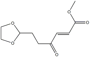 (E)-6-(1,3-ジオキソラン-2-イル)-4-オキソ-2-ヘキセン酸メチル 化学構造式