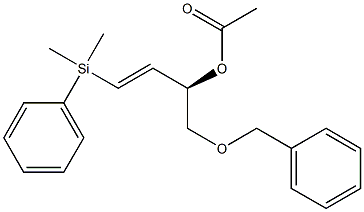 Acetic acid [(R,E)-1-(phenyldimethylsilyl)-4-(benzyloxy)-1-buten-3-yl] ester Structure