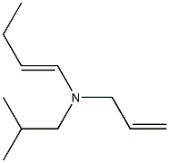 (E)-N-イソブチル-N-(2-プロペニル)-1-ブテン-1-アミン 化学構造式