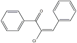 (E)-2-クロロ-1,3-ジフェニル-2-プロペン-1-オン 化学構造式