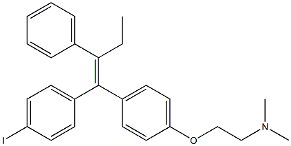 (Z)-1-[4-(2-(ジメチルアミノ)エトキシ)フェニル]-1-(4-ヨードフェニル)-2-フェニル-1-ブテン 化学構造式