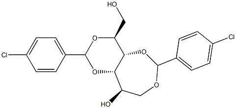 1-O,4-O:3-O,5-O-Bis(4-chlorobenzylidene)-L-glucitol Struktur