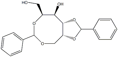 2-O,6-O:4-O,5-O-ジベンジリデン-D-グルシトール 化学構造式
