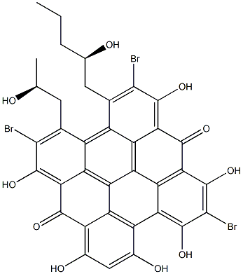 2,5,9-Tribromo-1,6,8,10,11,13-hexahydroxy-3-[(S)-2-hydroxypropyl]-4-[(R)-2-hydroxypentyl]phenanthro[1,10,9,8-opqra]perylene-7,14-dione