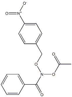N-アセトキシ-N-[(4-ニトロベンジル)オキシ]ベンズアミド 化学構造式