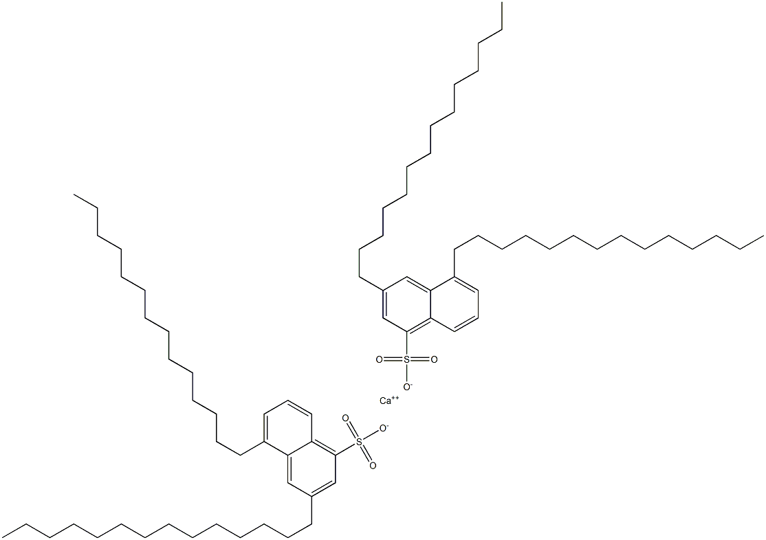 Bis(3,5-ditetradecyl-1-naphthalenesulfonic acid)calcium salt 结构式