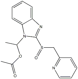 1-(1-アセチルオキシエチル)-2-[(2-ピリジニル)メチルスルフィニル]-1H-ベンゾイミダゾール 化学構造式