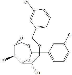 1-O,4-O:2-O,6-O-Bis(3-chlorobenzylidene)-L-glucitol Struktur