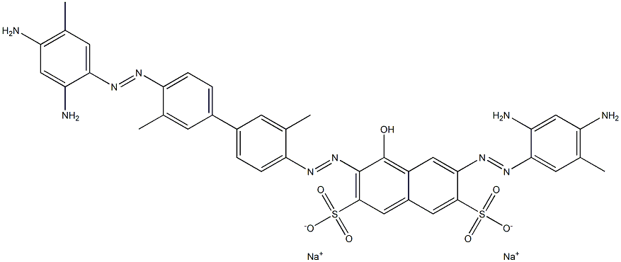 6-[(2,4-Diamino-5-methylphenyl)azo]-3-[[4'-[(2,4-diamino-5-methylphenyl)azo]-3,3'-dimethyl-1,1'-biphenyl-4-yl]azo]-4-hydroxynaphthalene-2,7-disulfonic acid disodium salt Structure