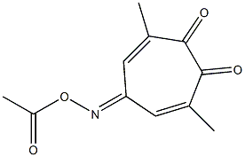 5-アセトキシイミノ-3,7-ジメチルシクロヘプタ-3,6-ジエン-1,2-ジオン 化学構造式