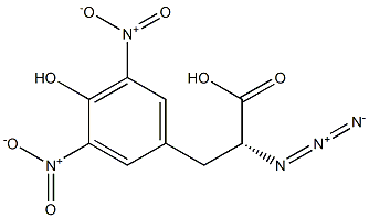 [R,(-)]-α-アジド-4-ヒドロキシ-3,5-ジニトロヒドロけい皮酸 化学構造式