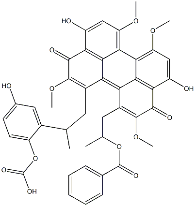 Carbonic acid [2-[[12-[2-(benzoyloxy)propyl]-3,10-dihydro-4,9-dihydroxy-2,6,7,11-tetramethoxy-3,10-dioxoperylen]-1-yl]-1-methylethyl]4-hydroxyphenyl ester