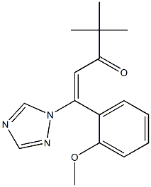 (1E)-1-(2-メトキシフェニル)-1-(1H-1,2,4-トリアゾール-1-イル)-4,4-ジメチル-1-ペンテン-3-オン 化学構造式