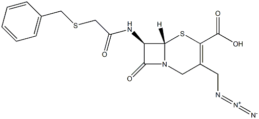 (7R)-7-[[[(ベンジルチオ)メチル]カルボニル]アミノ]-3-(アジドメチル)セファム-3-エン-4-カルボン酸 化学構造式