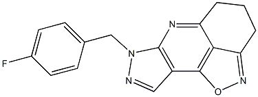 4,5-ジヒドロ-7-(4-フルオロベンジル)-7H-1-オキサ-2,6,7,8-テトラアザ-3H-シクロペンタ[d]アセナフチレン 化学構造式
