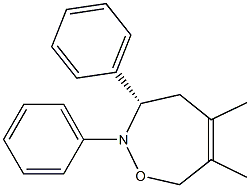 (3S)-5,6-ジメチル-2,3-ジフェニル-2,3,4,7-テトラヒドロ-1,2-オキサゼピン 化学構造式