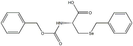 (-)-3-ベンジルセレノ-N-(ベンジルオキシカルボニル)-L-アラニン 化学構造式