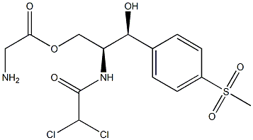 グリシン(2S,3S)-2-[(ジクロロアセチル)アミノ]-3-ヒドロキシ-3-[4-(メチルスルホニル)フェニル]プロピル 化学構造式
