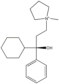 1-[(R)-3-シクロヘキシル-3-ヒドロキシ-3-フェニルプロピル]-1-メチルピロリジニウム 化学構造式