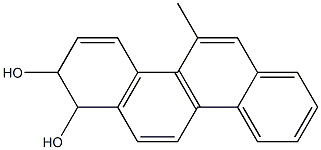 1,2-ジヒドロ-5-メチルクリセン-1,2-ジオール 化学構造式