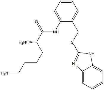 2-[[2-[L-Lys-アミノ]ベンジル]チオ]-1H-ベンゾイミダゾール 化学構造式