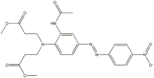 2-アセチルアミノ-4-[(4-ニトロフェニル)アゾ]-N,N-ビス(2-メトキシカルボニルエチル)ベンゼンアミン 化学構造式