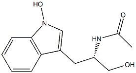 3-[(S)-2-(アセチルアミノ)-3-ヒドロキシプロピル]-1H-インドール-1-オール 化学構造式