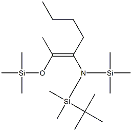 (Z)-3-[(tert-ブチルジメチルシリル)(トリメチルシリル)アミノ]-2-[トリメチルシリルオキシ]-2-ヘプテン 化学構造式