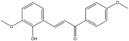 (E)-3-(3-メトキシ-2-ヒドロキシフェニル)-1-(4-メトキシフェニル)-2-プロペン-1-オン 化学構造式