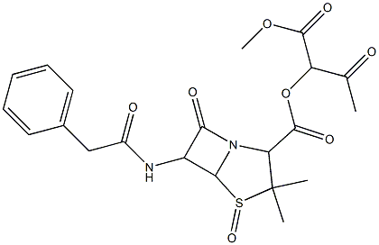 2-[1-Acetyl-2-methoxy-2-oxoethoxycarbonyl]-3,3-dimethyl-7-oxo-6-(benzylcarbonylamino)-4-thia-1-azabicyclo[3.2.0]heptane4-oxide