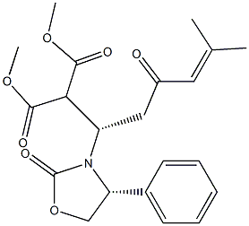 2-[(1S)-3-Oxo-1-[(4R)-2-oxo-4-phenyloxazolidin-3-yl]-5-methyl-4-hexenyl]malonic acid dimethyl ester Structure