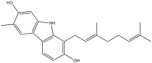 1-[(2E)-3,7-Dimethyl-2,6-octadienyl]-6-methyl-9H-carbazole-2,7-diol