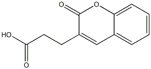 3-(2-オキソ-2H-1-ベンゾピラン-3-イル)プロピオン酸 化学構造式