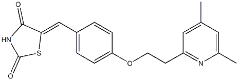 (5Z)-5-[4-[2-(4,6-ジメチル-2-ピリジニル)エトキシ]ベンジリデン]チアゾリジン-2,4-ジオン 化学構造式