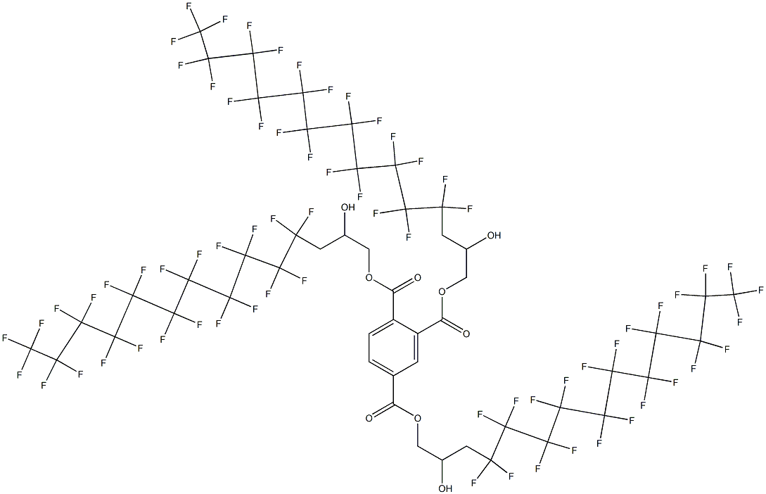 1,2,4-ベンゼントリカルボン酸トリス[3-(トリコサフルオロウンデシル)-2-ヒドロキシプロピル] 化学構造式