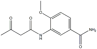 3-アセトアセチルアミノ-4-メトキシベンズアミド 化学構造式