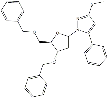 3-O,5-O-Dibenzyl-1-[5-phenyl-3-(methylthio)-1H-pyrazol-1-yl]-1,2-dideoxy-D-ribofuranose
