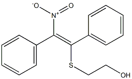2-[(E)-2-ニトロ-1,2-ジフェニルエテニルチオ]エタノール 化学構造式
