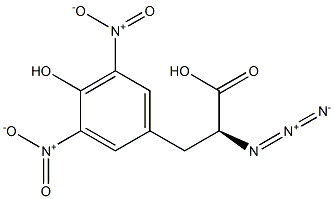 [S,(+)]-2-アジド-3-(4-ヒドロキシ-3,5-ジニトロフェニル)プロピオン酸 化学構造式